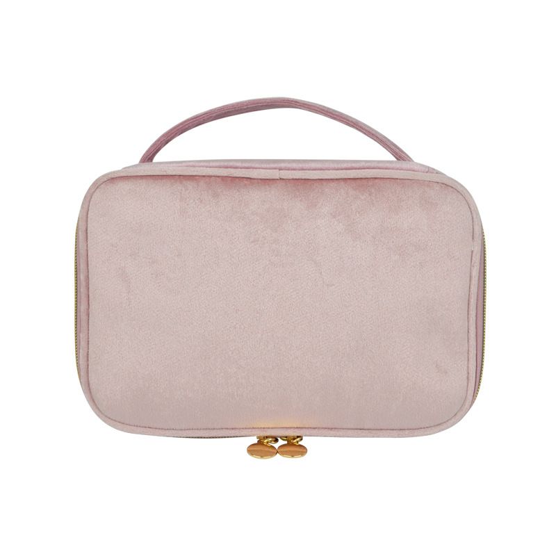 Velvet Makeup Storage Bag Multipurpose Travel Case Pink