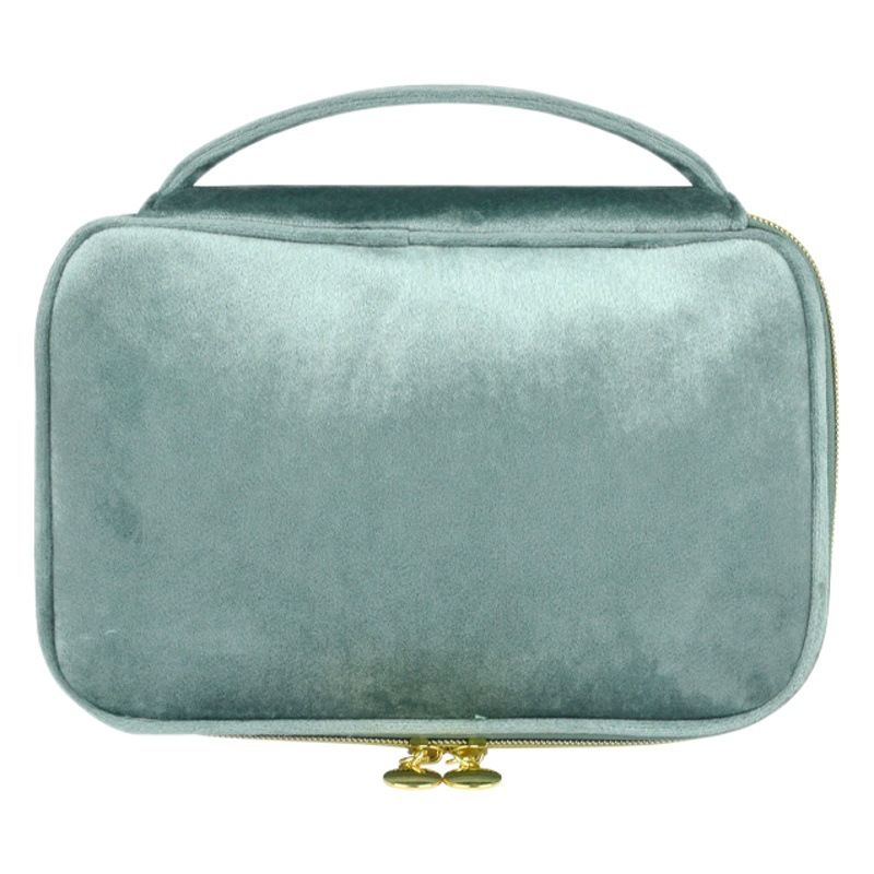 Velvet Makeup Storage Bag Multipurpose Travel Case Lavender purple view 2