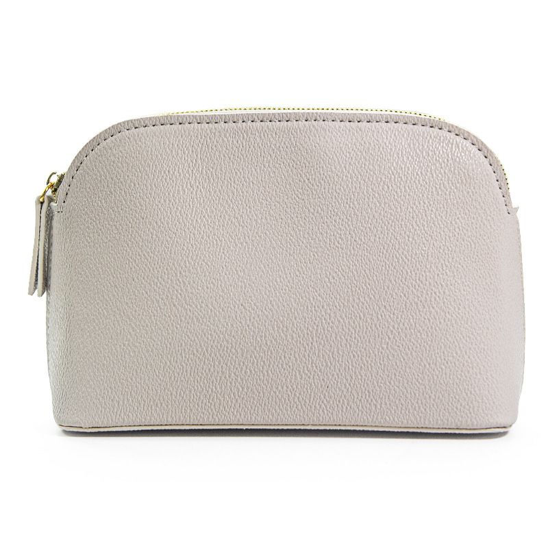 PU Leather Makeup Bag Waterproof Travel Storage. Beige