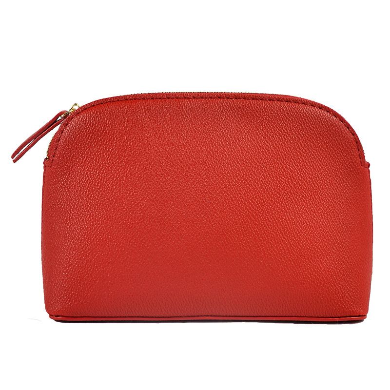 PU Leather Makeup Bag Waterproof Travel Storage. Red
