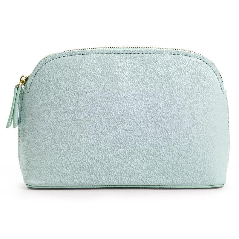 PU Leather Makeup Bag Waterproof Travel Storage. Light blue