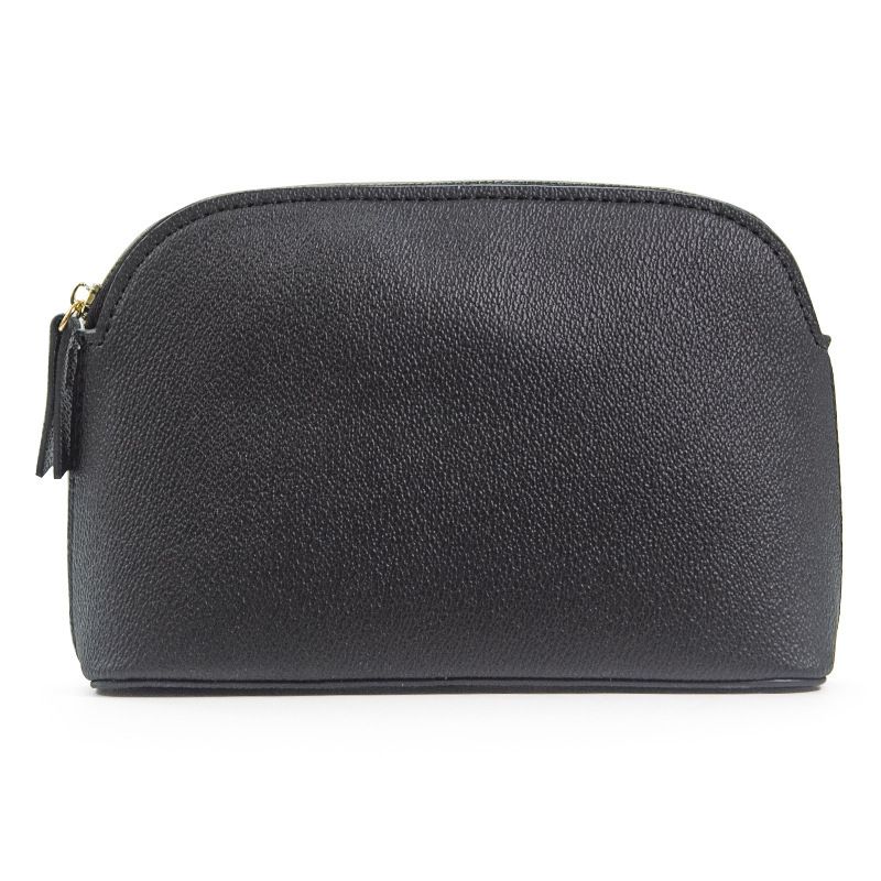 PU Leather Makeup Bag Waterproof Travel Storage. Black