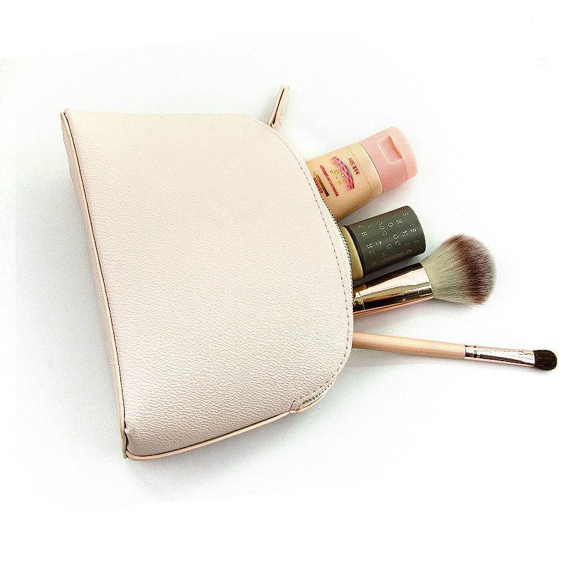 PU Leather Makeup Bag Waterproof Travel Storage. Black view 4