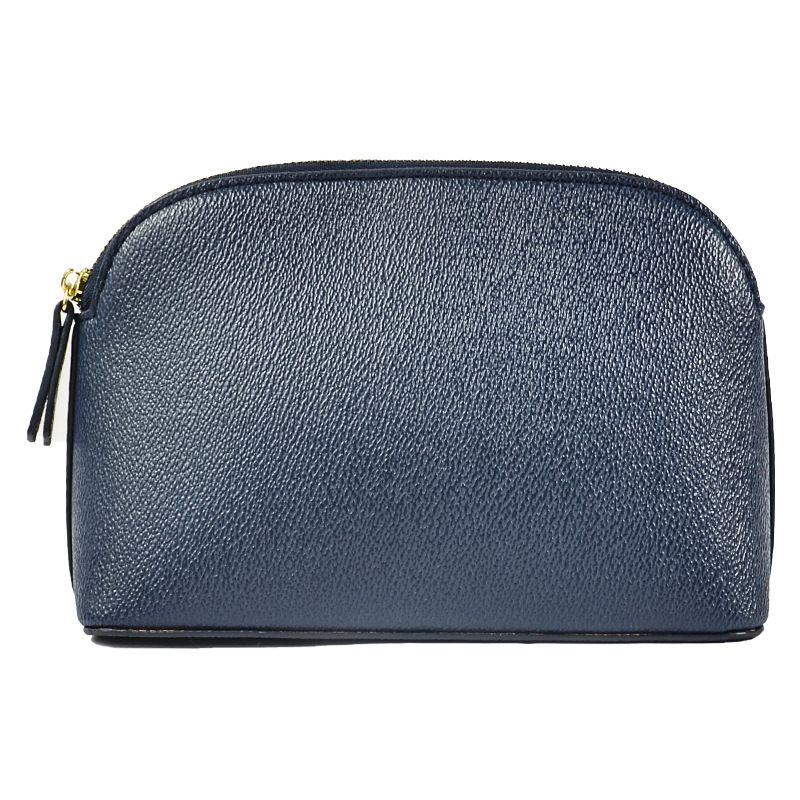 PU Leather Makeup Bag Waterproof Travel Storage. Navy blue
