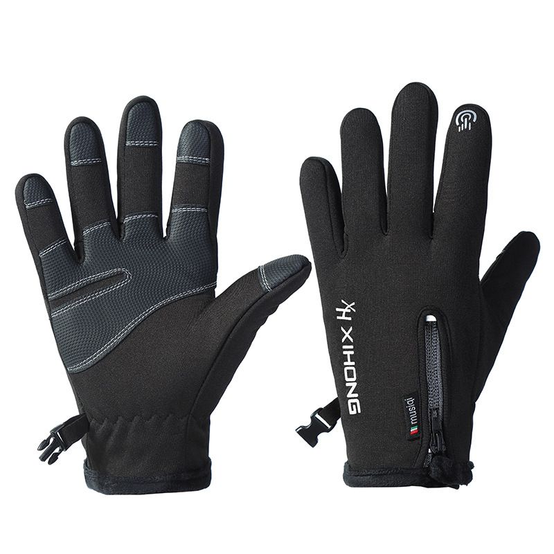 Yuejun Winter Cycling Gloves Fleece Lined Touchscreen HX-06 flip gray M view 3