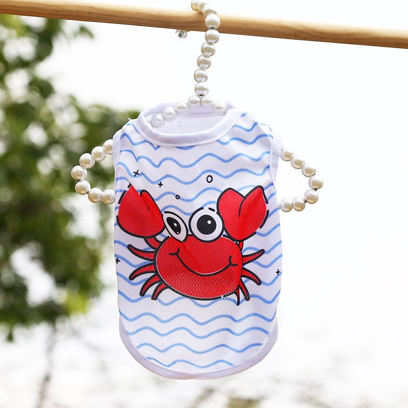 Mesh Pet Vest 3D Print Dog Cat Clothing Vest-Crab L — image 1