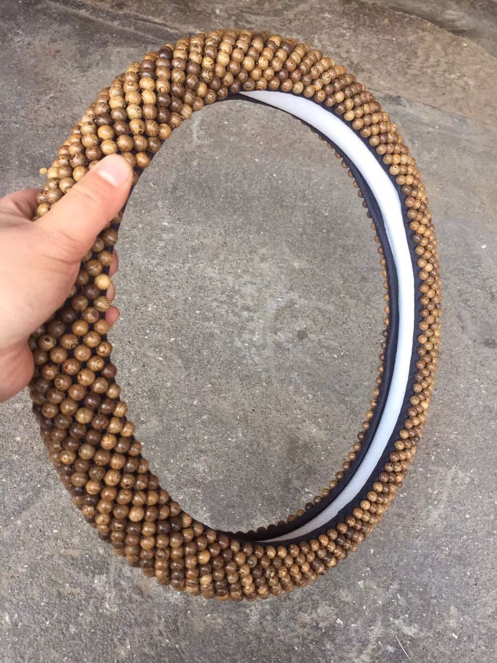 Steering Wheel Cover Dark Fragrance Pavilion 40cm Wood Wing Wood 8mm — image 1