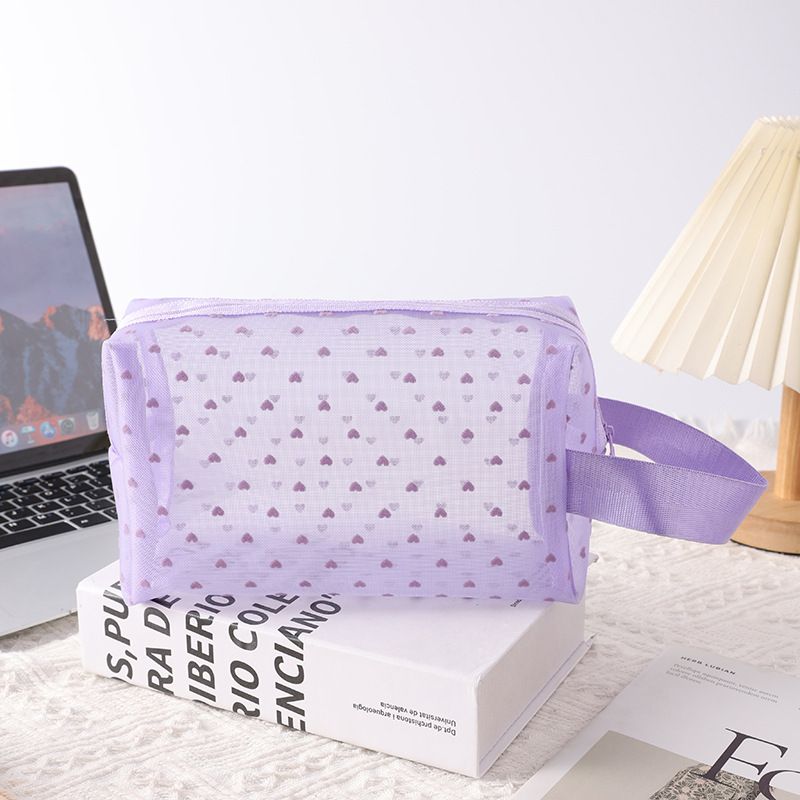 Portable Makeup Bag Large Capacity Travel Cosmetic purple portable