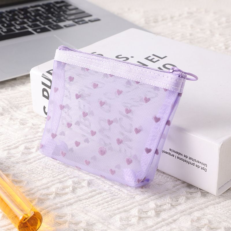 Portable Makeup Bag Large Capacity Travel Cosmetic Purple small size