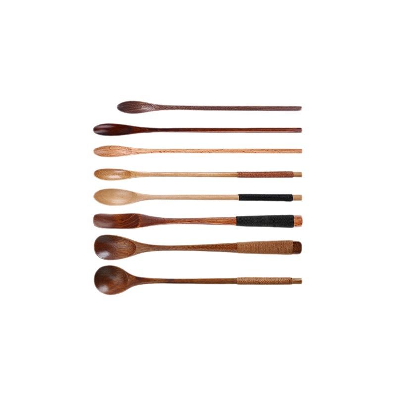YF JY Wooden Spoon Japanese Style Long Handle... 20*2cm log color