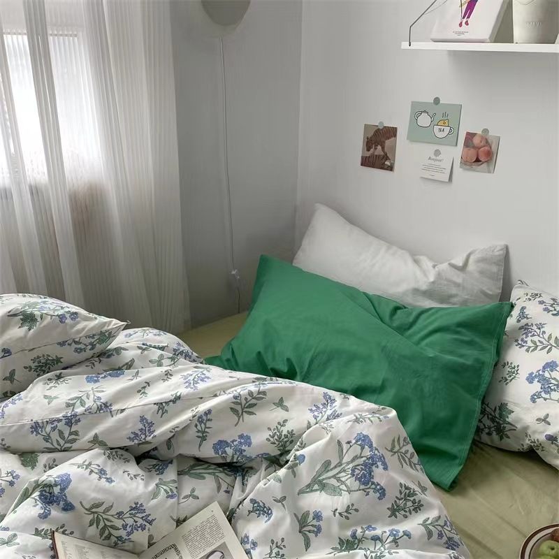 Lu Mi Er Pure Cotton Pillowcase 48x74cm BV Green L Single pillowcase 48*74