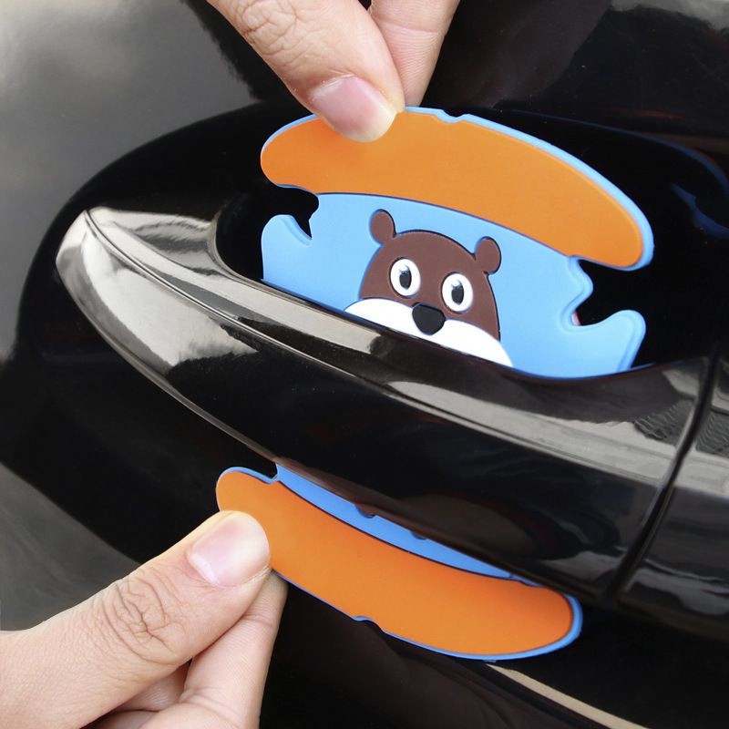 Car Door Handle Protector Cartoon PVC Strip 4pcs RUNDONG Car door wrist view 3
