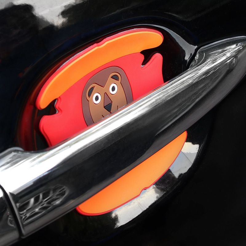 Car Door Handle Protector Cartoon PVC Strip 4pcs RUNDONG Car door wrist view 4