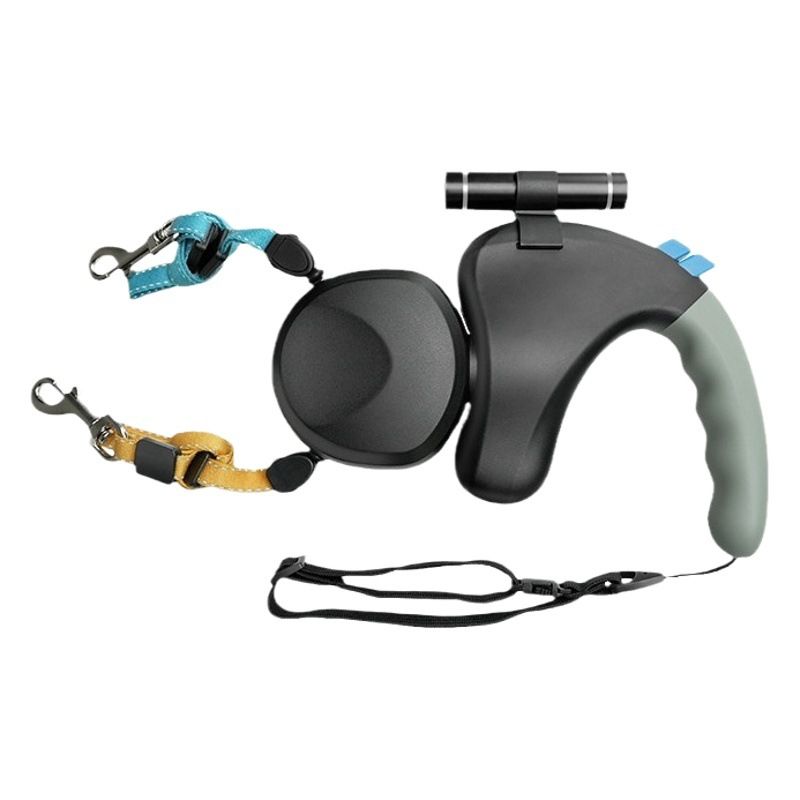 BENWIS Dog Retractable Leash Double Headed LED Grey view 2