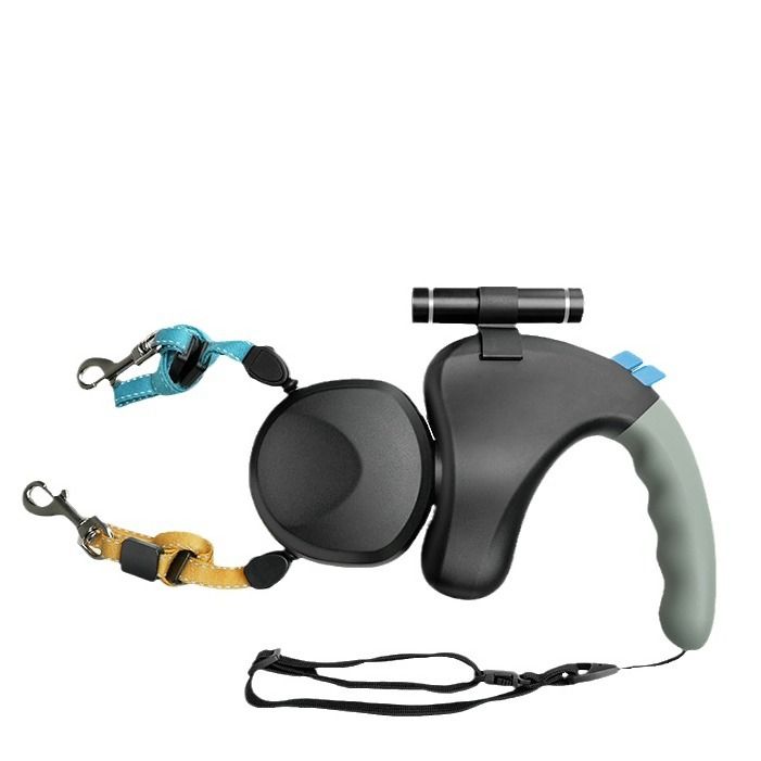 BENWIS Dog Retractable Leash Double Headed LED Grey view 3