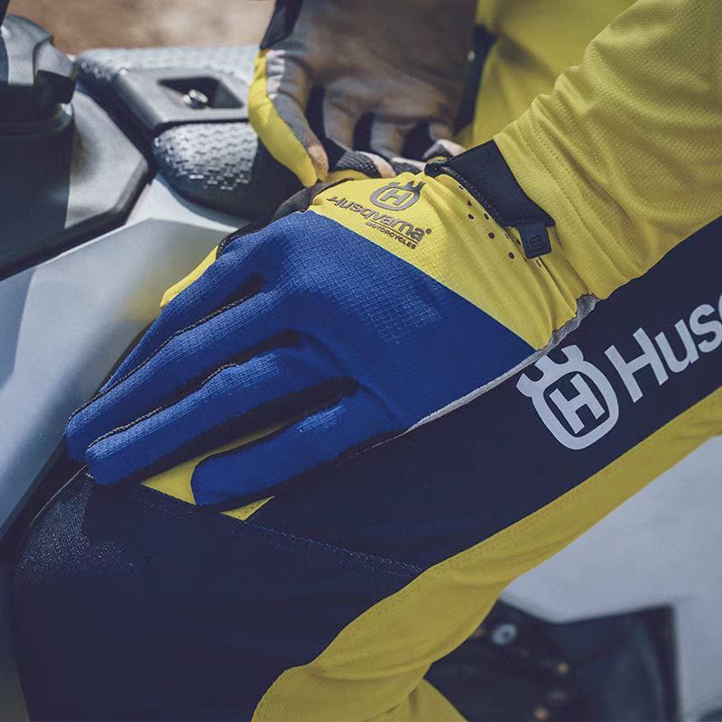 LOHAS FOX Bicycle Gloves Nylon Breathable Anti Skid 25 new yellow blue