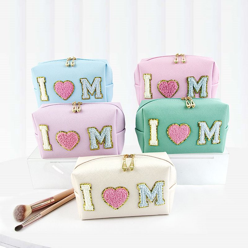 Cute PU Cube Makeup Bag Waterproof Travel Toiletry Pink view 4