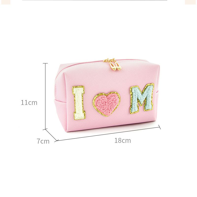 Cute PU Cube Makeup Bag Waterproof Travel Toiletry Light purple view 5