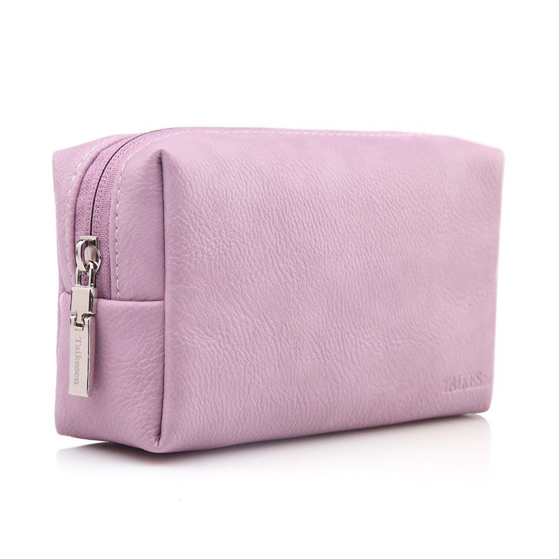 Tykson Laptop Accessories Bag PU Leather Storage Apple Silver 17*10*5.5cm view 2