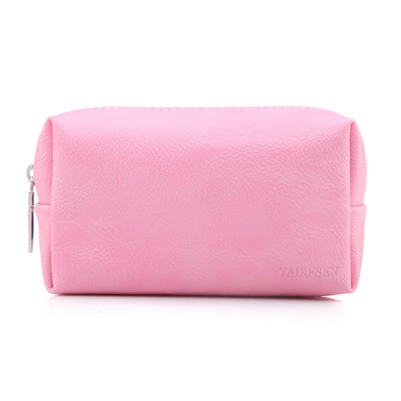 Tykson Laptop Accessories Bag PU Leather Storage Fresh powder 17*10*5.5cm