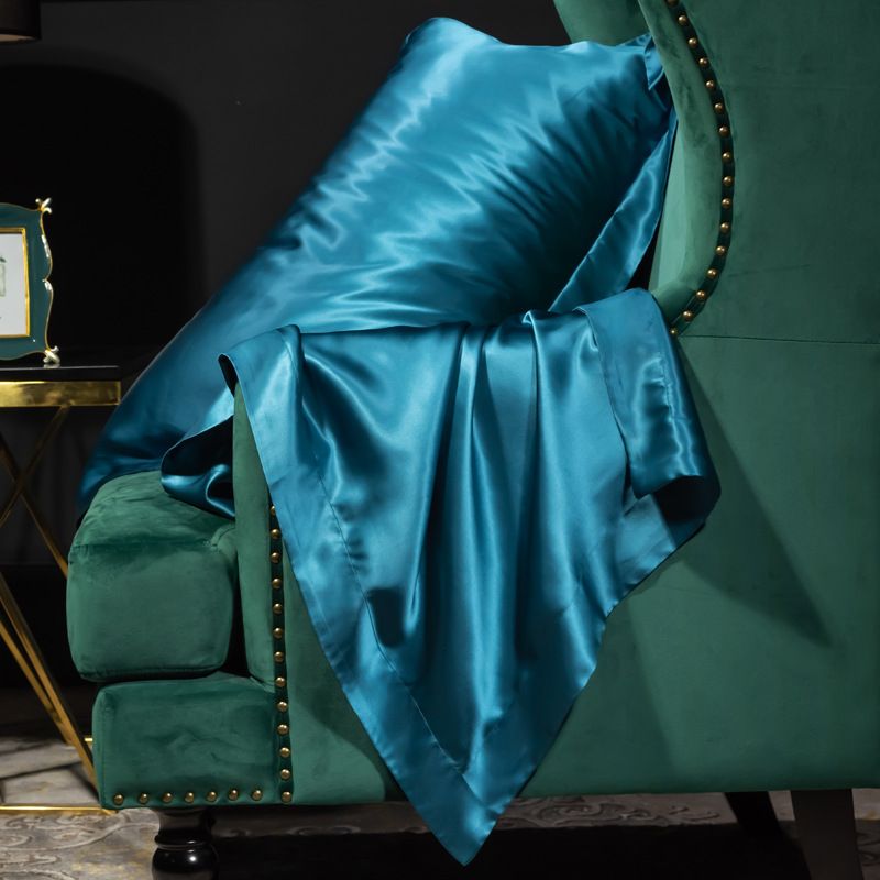 Satin Pillowcase Polyester Solid Color 48x74cm Paris blue 48x74cm pair