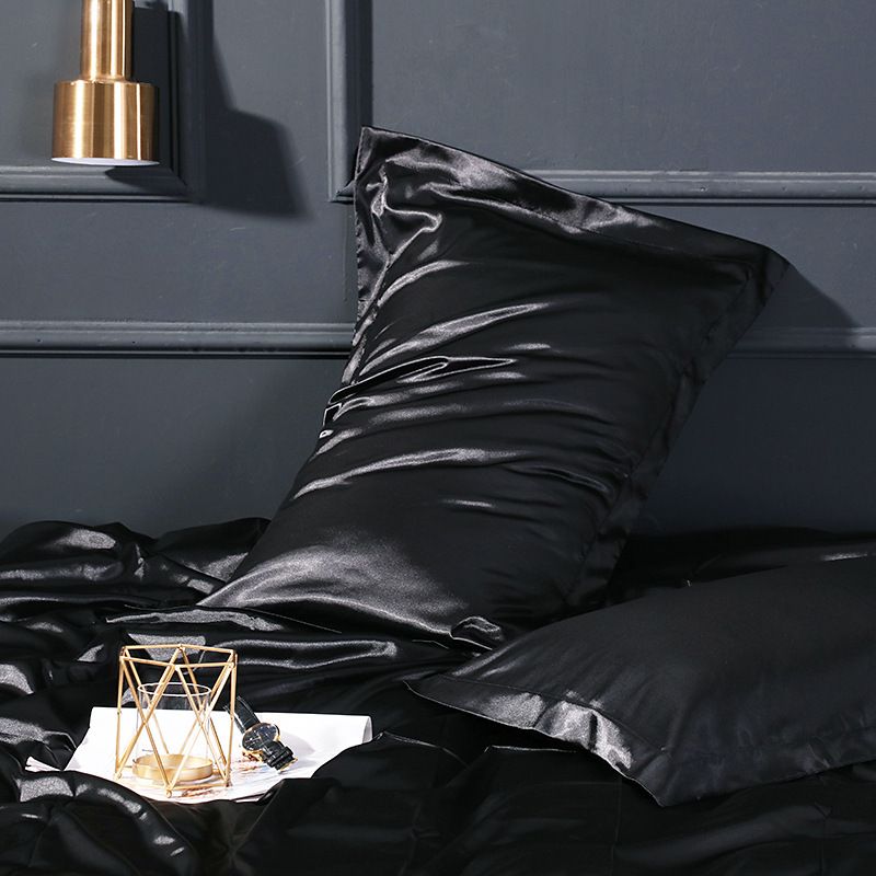 Satin Pillowcase Polyester Solid Color 48x74cm Jade color 48x74cm pair view 2