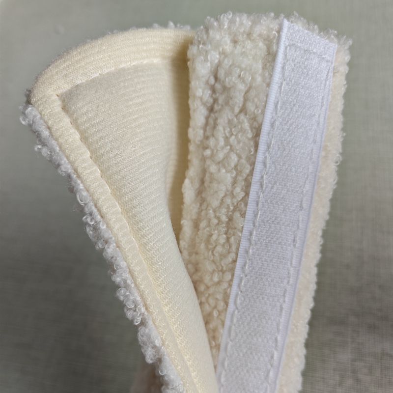 Car Seat Belt Shoulder Cover Plush Teddy Polyester White teddy shoulder cover 23*6 view 2