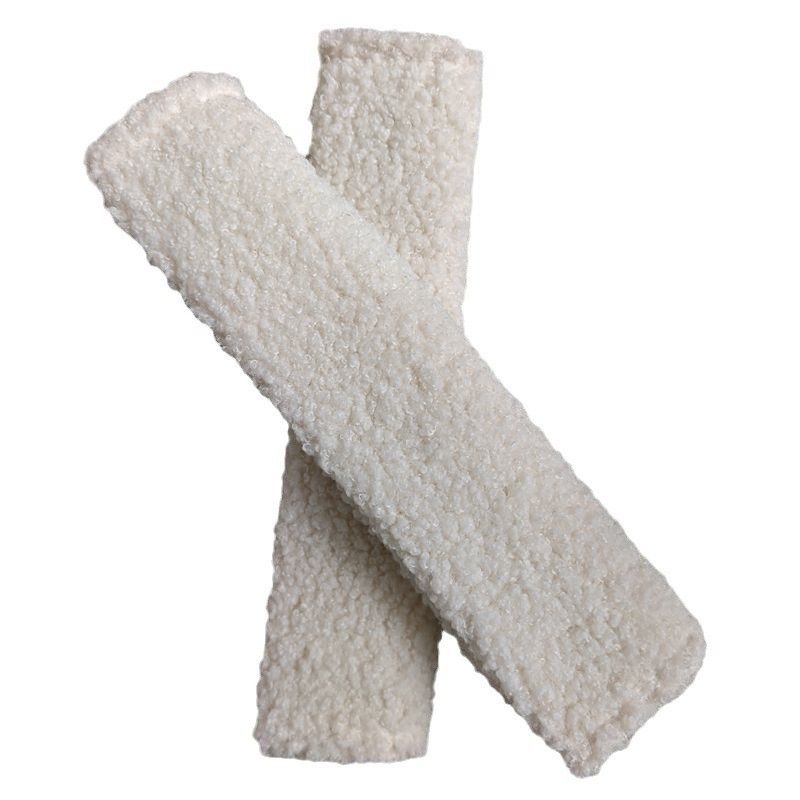 Car Seat Belt Shoulder Cover Plush Teddy Polyester White teddy shoulder cover 23*6 view 3