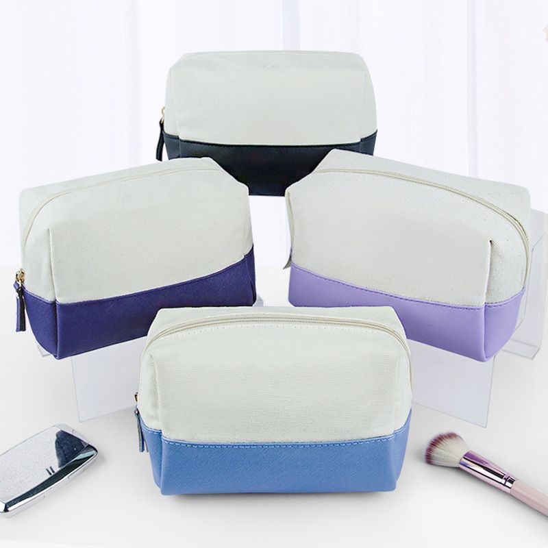 Canvas Makeup Bag Travel Storage Toiletry Organizer Black view 3