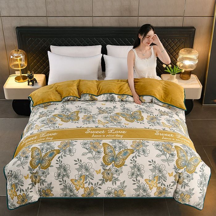 Milk Velvet Quilt Cover Double Sided Fleece Daisy 150x200cm view 2