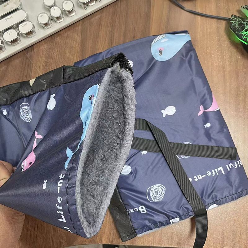 QZE Winter Electric Vehicle Handle Covers Waterproof Lilac bear style [a pair view 3