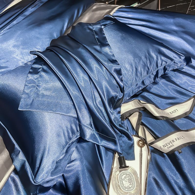 Pillowcase Polyester Satin Soft Anti Wrinkle [silky and anti-wrinkle]-navy