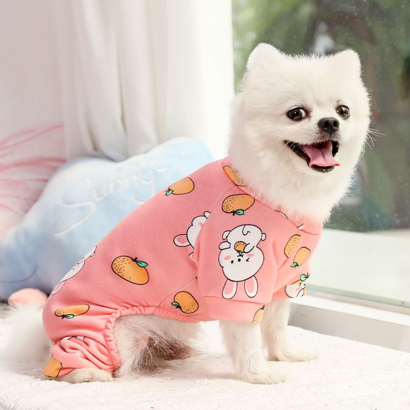 Shine Polyester Four Leg Dog Cat Pet Clothes 016D Four-Leg Pants Yellow Bottom view 5