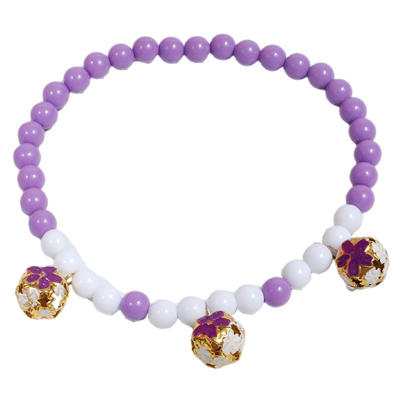 Pet Necklace Pearl Hollow Cat Dog Jewelry 32cm Purple ° Elastic view 3