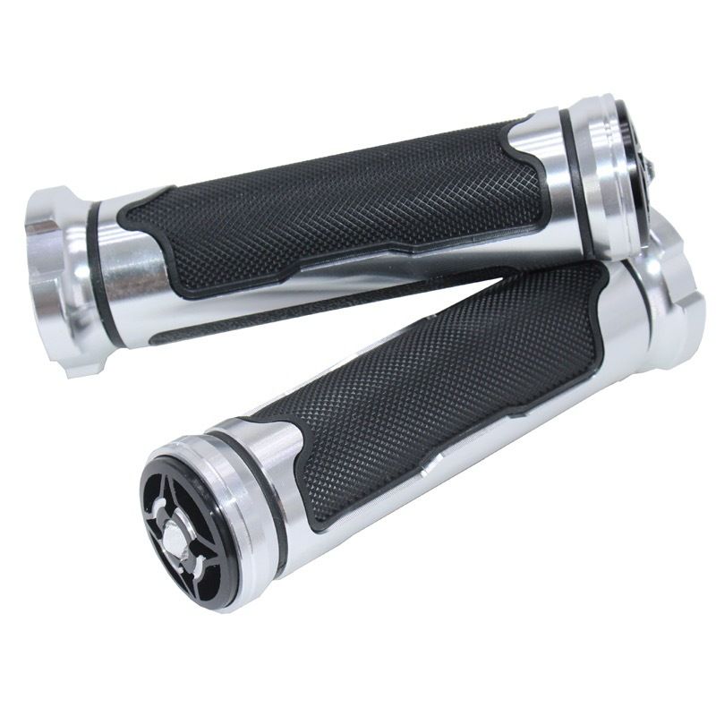 MOXI Motorcycle Handle Grips Rubber Aluminum Alloy 1 217 handle glue-silver