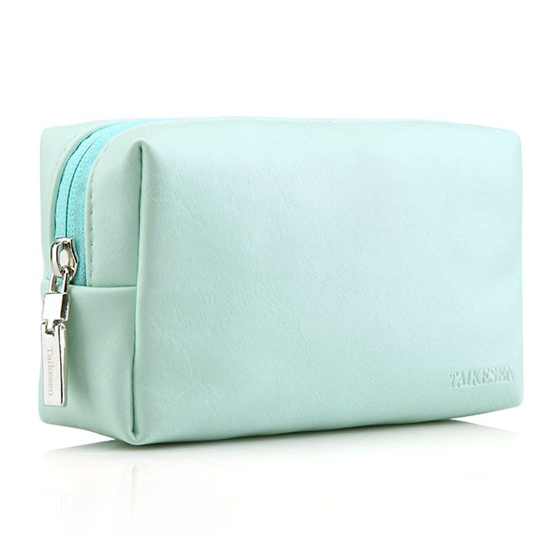Tuckson PU Leather Storage Bag for MacBook Accessories Rose powder 17*10*5.5cm view 2
