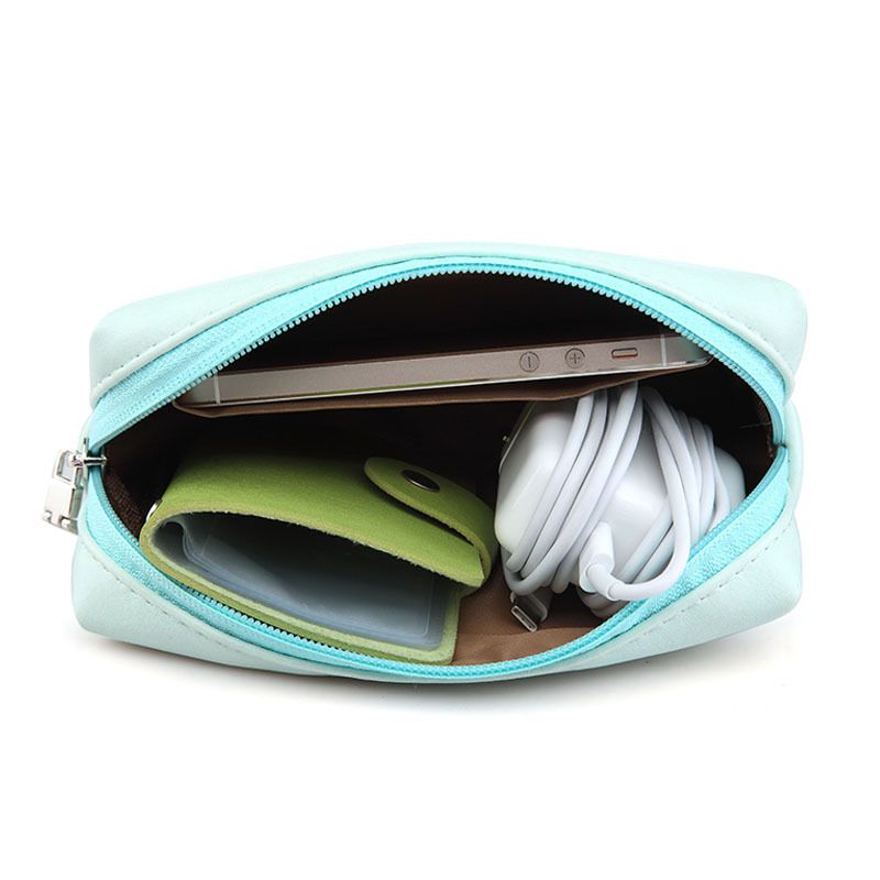 Tuckson PU Leather Storage Bag for MacBook Accessories Mint Green 17*10*5.5cm view 3