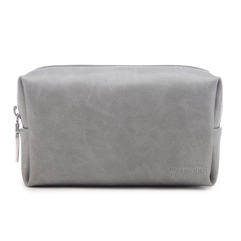 Tuckson PU Leather Storage Bag for MacBook Accessories Gentleman Grey 17*10*5.5cm