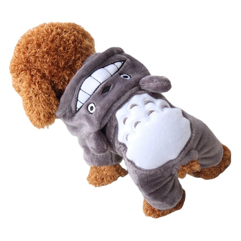 Shine Pet Four Legged Dog Clothes Coral Fleece Four-legged flannel orange view 2