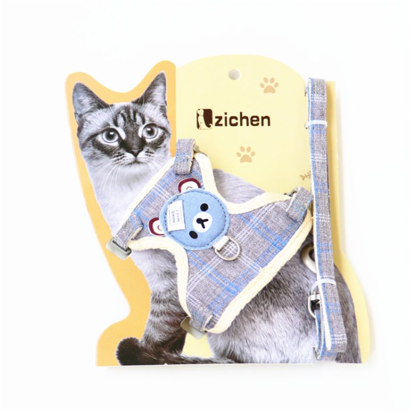 Zichen Cat Harness Vest Nylon Mesh Pet Leash Dark grey 1.5(M size) suitable