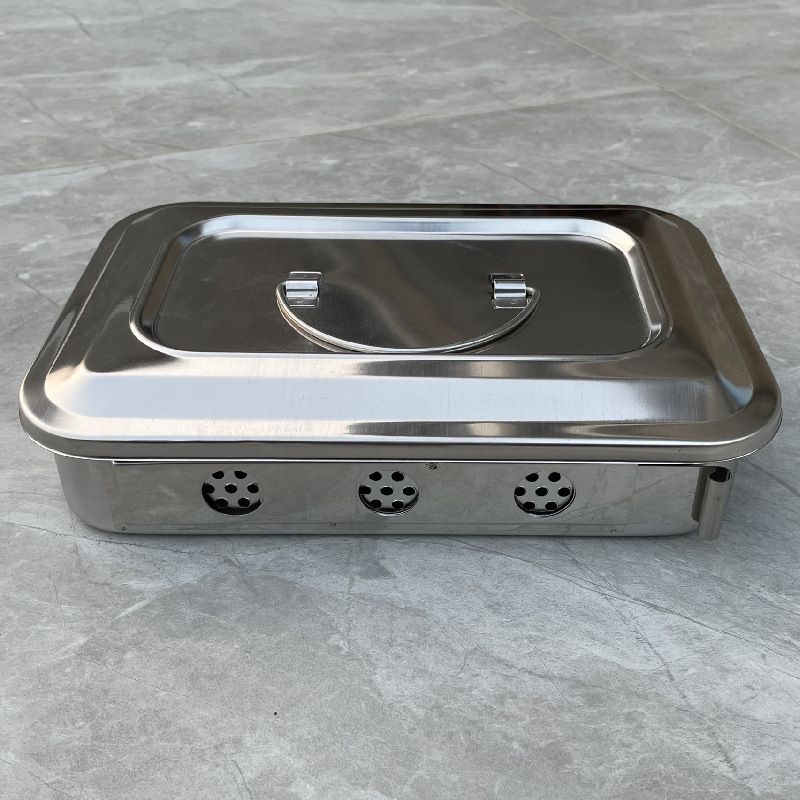 Jinbokang Stainless Steel Sterilization Box Surgical... 9 inch no hole [201 view 5