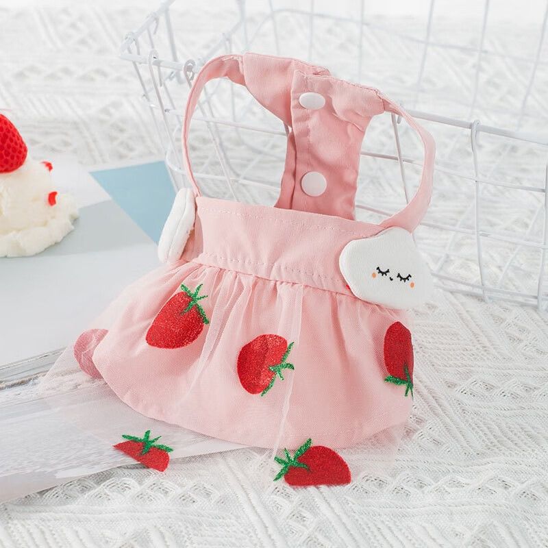 Pet Clothing Polyester Skirt Pretty Pet Pink strawberry cloud style random L — image 1