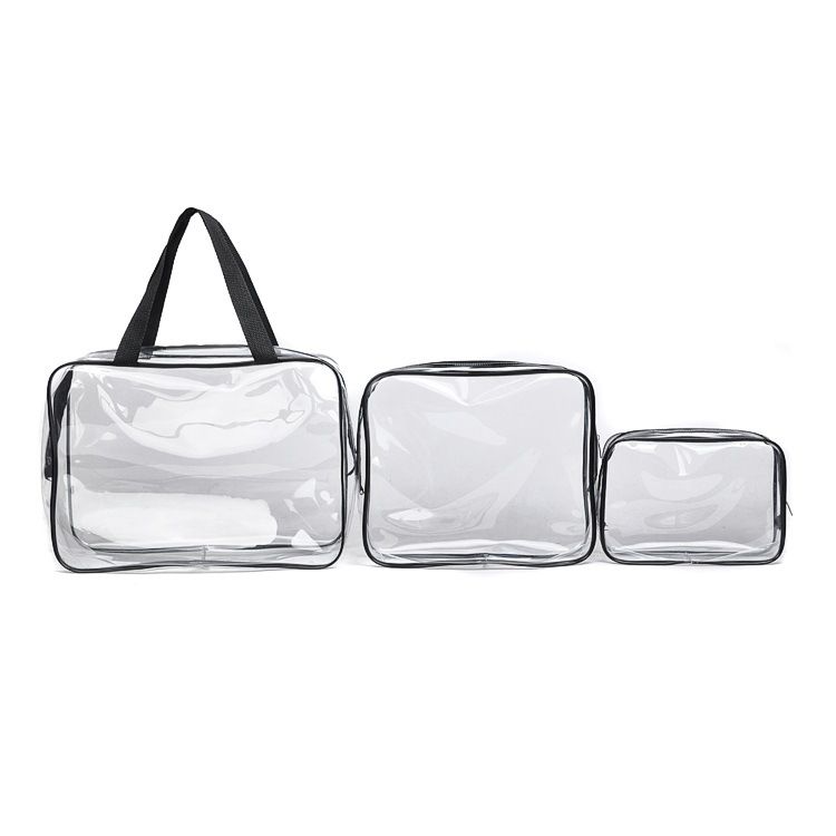 HDWISS PVC Transparent Cosmetic Bag Travel Storage Cube Blue Medium size 24*20*5 view 2