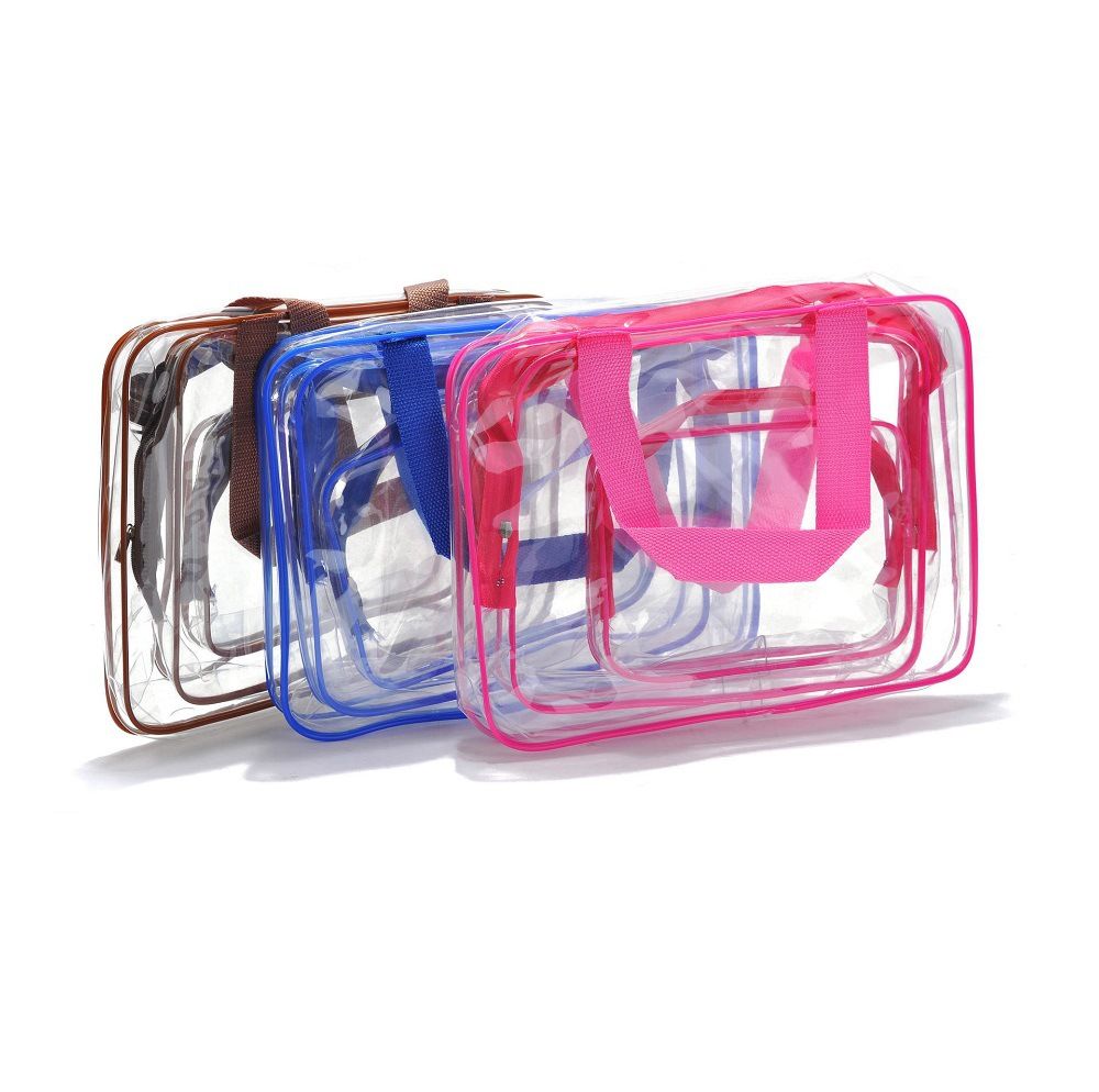 HDWISS PVC Transparent Cosmetic Bag Travel Storage Cube Black Medium size 24*20*5 view 4