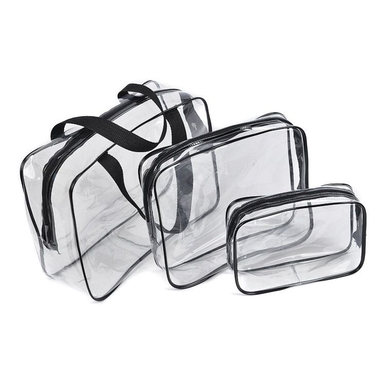HDWISS PVC Transparent Cosmetic Bag Travel Storage Cube White Three piece set view 3