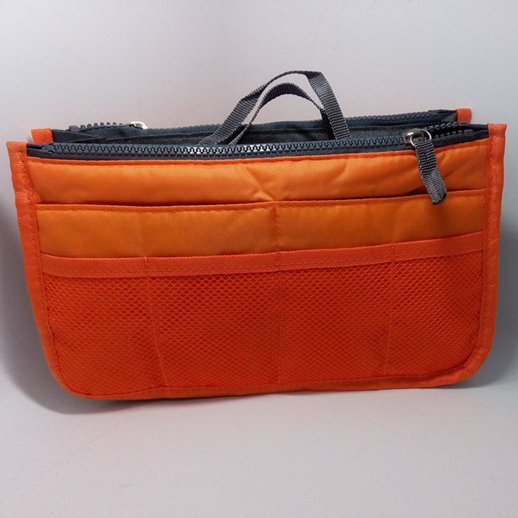 Craftsman Double Zipper Makeup Bag Oxford Cloth Orange