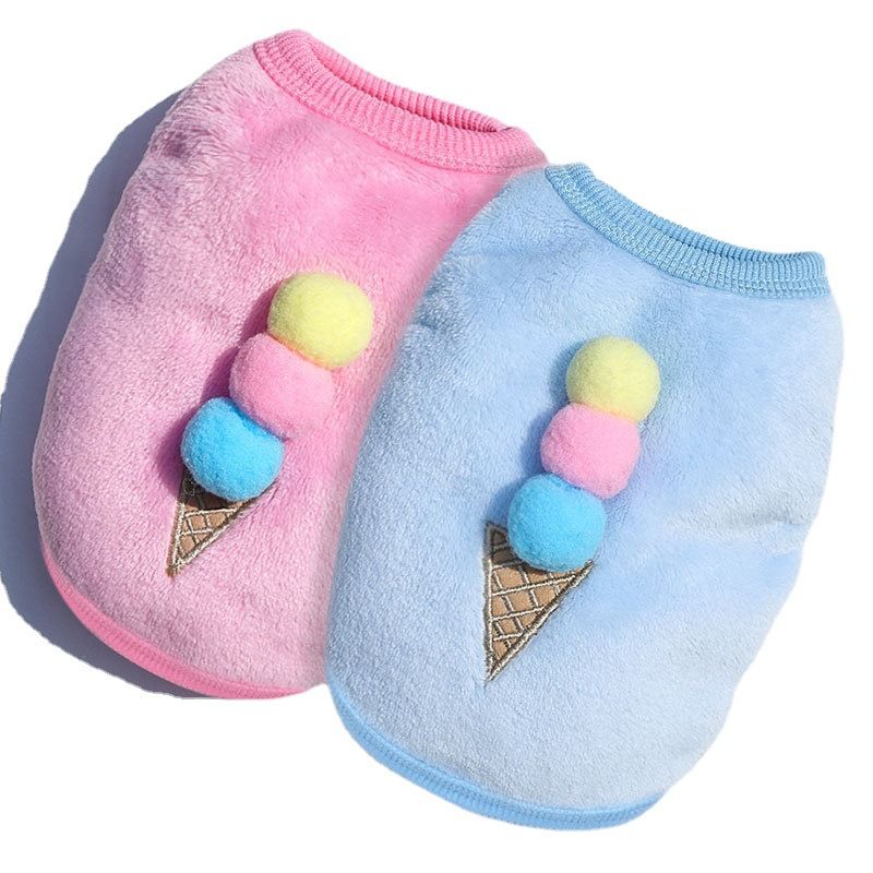 Shine Cute Puppy Dog Vest Coral Velvet Pet Clothing 526 small twist bean green view 7