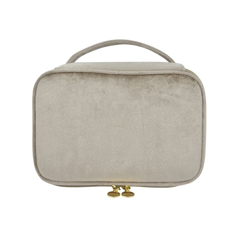 Velvet Makeup Storage Bag Multipurpose Travel Case Milk coffee color