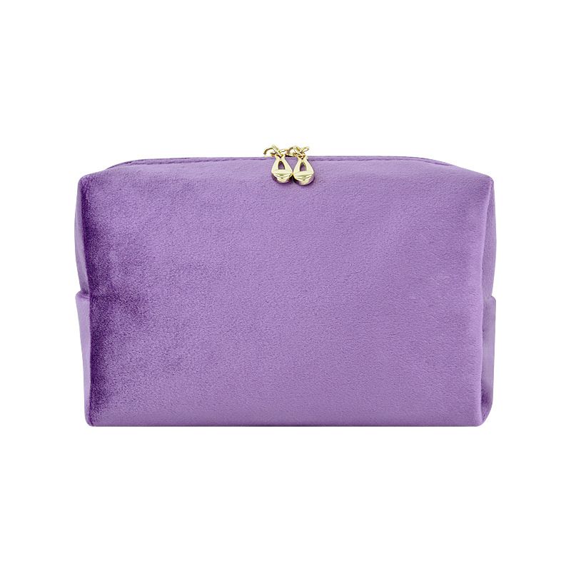 Dajia Velvet Makeup Bag Cube Travel Storage Violet 18*11*7.5cm