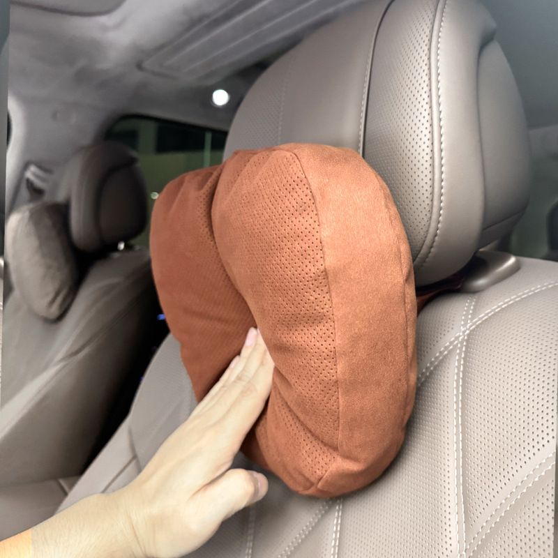 Car Headrest Lumbar Support Artificial Plush Other Moon shadow gray - suede view 4